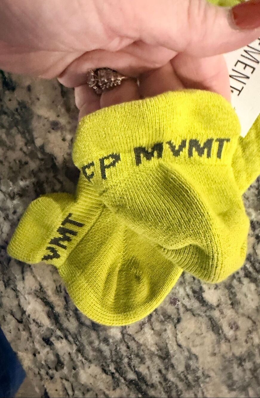 FP Movement Green Black Logo Stripe Tube Sock One Size Athletic New NWT